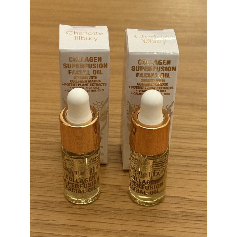 Charlotte Tilbury Collagen Superfusion Facial Oil Lot Of 2 - 7 ml .24 oz total